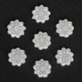 Pearlescent white daisy flower resin beads for DIY hair accessories and craft making - Sunflower (Artificial Pearl) / 100 Pieces/Pack (13x13mm) / Beige