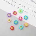 Colorful polymer clay flower beads with smiley faces for DIY jewelry making - Sunflower Smiley (4880094662978)