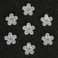 DIY translucent white resin five-petal flower charms with frosted matte finish for hair accessories - Five-Petal Flower (Artificial Pearl) / 200 Pieces/Pack (8mm) / Beige
