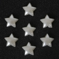 White star-shaped pearl finish resin charms for DIY jewelry and hair accessory making - Five-Pointed Star (Artificial Pearl) / 100 Pieces/Pack (11x11mm) / Beige