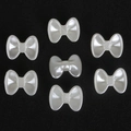 Pearlescent white ABS resin bow patches for DIY hair accessories and craft making - Perforated Bowknot (Artificial Pearl) / 50 Pieces/Pack (19x15mm) / Beige