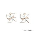 Colorful 15x17mm windmill pendants with gold alloy plating for DIY jewelry making - Windmill / Set of 4