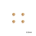 Perles métalliques dorées de 6.0mm avec rainures verticales pour création de bijoux - Perle Pastèque 6mm (10 Pièces/Paquet) / Or