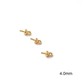 Goldene 4,0 mm Perlenkappe mit geschlossener Öse für DIY-Schmuckanhänger aus Metall - Schraubösen-Stil / 4.0mm (10 Stück/Packung) / Gold