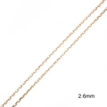 Chaîne à maillons rectangulaires dorés 2,6 mm pour la fabrication de bijoux DIY - Chaîne Forçat Gravée 2.6mm Placage Suspendu Or 18K (1m/pc)