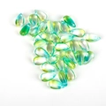 Colgante de gota de cristal degradado tricolor para creación de pendientes y joyería DIY - Forma de Gota de Agua / 5 Piezas/Paquete (14x8mm) / Verde Degradado