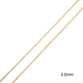 Chaîne à maillons dorée 18 carats de 3,0 mm pour création de bijoux DIY - Chaîne Forçat Aplatie 3mm Placage Suspendu Or 18K (1m/pc)