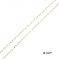 Chaîne en O plaquée or 18K de 3,0 mm de largeur pour la création de bijoux DIY - Chaîne Cruciforme Plate 3mm Placage Suspendu Or 18K (1m/pc)