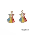Colorful striped star enamel charms in gold finish for DIY jewelry making 16x26mm - Star Skirt / Set of 4
