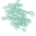 Ciondoli a goccia in vetro verde chiaro traslucido con fori per la creazione di gioielli - Forma a Goccia d'Acqua / 5 Pezzi/Confezione (14x8mm) / verde chiaro