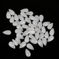 Forniture per gioielli fai-da-te, perline di vetro bianco latte a goccia con foro superiore - Forma a Goccia d'Acqua / 5 Pezzi/Confezione (14x8mm) / Giada Bianca