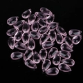 Perle a goccia in vetro rosa chiaro trasparente con foro per creazione di gioielli - Forma a Goccia d'Acqua / 5 Pezzi/Confezione (14x8mm) / Rosa trasparente