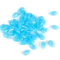 Perle in vetro a goccia blu cielo con foro superiore per la creazione di gioielli fai-da-te - Forma a Goccia d'Acqua / 5 Pezzi/Confezione (14x8mm) / Blu
