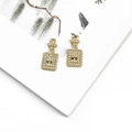 Goldene Parfümflaschen-Anhänger mit Strasssteinen und N°5-Logo für DIY-Schmuck - Parfümflasche - Gold Strass / 2 Stück/Set