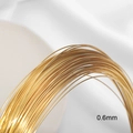 Alambre trenzado de 0,6mm bañado en oro de 18K para joyería y manualidades DIY - 0.6mm Diámetro / 1 Metro / Dorado