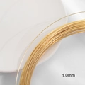 Alambre de cobre texturizado bañado en oro de 18K y 1,0mm para joyería artesanal y DIY - 1.0mm Diámetro / 1 Metro / Dorado