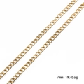 7mm gold iron cross chain link for DIY jewelry making and clothing accessories 1 meter - Dense Flat Curb Chain / 7mm Width - 1m/Pack / KC Gold