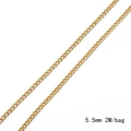 Golden 5.5mm iron cross chain DIY accessory for jewelry making 2 meters per bag - Dense Curb Chain / 5.5mm Width - 2m/Pack / KC Gold