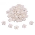 Frosted white translucent acrylic flower beads for DIY hair accessory making - Plum Blossom Style / 20 Pieces/Pack (Aperture approx 3mm) / Matte Grey