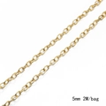 5mm golden cable chain for DIY jewelry making, 2 meters polished iron link chain - Dense Cable Chain / 5mm Width - 2m/Pack / KC Gold