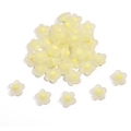 Translucent frosted daisy loose beads in yellow for DIY handmade hair accessories - Plum Blossom Style / 20 Pieces/Pack (Aperture approx 3mm) / Matte Yellow