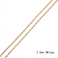 Golden 2.5mm twisted square wire chain for DIY necklace and bracelet jewelry making - Man Zi Chain / 2.5mm Width - 2m/Pack / KC Gold
