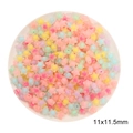 Frosted macaron acrylic star and oval charms for DIY hair accessories 11x11.5mm - Frosted Star Style / 30g/Pack (Approx. 83pcs) / Mixed Colors
