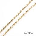 5mm wide golden rolo chain for DIY jewelry making 2M bag iron cross chain links - 5.0 BL Rolo Chain / 5mm Width - 2m / KC Gold