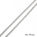 4mm silver iron cross chain DIY accessory for necklaces and jewelry making 1M per bag - 1.2 Curb Chain / 4mm Width - 1m / Silver (White K)