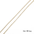 Golden 2mm iron square link chain for DIY necklace and bracelet jewelry making 5m per bag - 2.0 BL Rolo Chain / 2mm Width - 5m / KC Gold