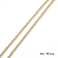4mm wide golden metal link chain for DIY jewelry making and apparel crafts 1M bag - 1.2 Curb Chain / 4mm Width - 1m / KC Gold