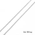 2mm silver iron cross chain for DIY jewelry making, 5 meters per bag crafting accessory - 2.0 BL Rolo Chain / 2mm Width - 5m / Silver (White K)