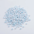 Perline tonde piatte in acrilico bianco con lettere blu per braccialetti fai-da-te - Bianco tinta unita con lettere blu