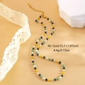 Detail of colorful bead necklace showing 40+5cm length and 4.4g weight specifications - Bohemian Beaded Style (RTC03)