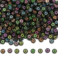 Perline di acrilico nero con cuori colorati per creazioni di gioielli fai-da-te - Nero + Perline a Cuore Fluorescenti