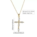 Detailed size specifications of the gold marquise zircon cross necklace with dimensions - Marquise Zirconia Cross Style (FSY070XL)