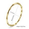 Detail view of gold bamboo bangle with 6cm inner diameter and 15.9g weight specifications - Gold