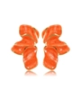 Exaggerated orange petal earrings with gold trim and enamel drip oil finish - Enamel Petal Style (HQ6006-orange) / Orange