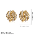 Detailed size and weight specs for geometric spiral earrings in gold and silver finish - Circular Dynamic Spiral Style (BD030EH)