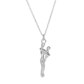 Dettaglio della collana in argento lucido con ciondolo astratto di un abbraccio materno - Collana 10 - Argento