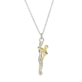 Dettaglio della collana con ciondolo abbraccio in finitura bicolore argento e oro - Collana 10 - Argento & Oro
