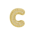 Golden Pavé letter C charm with sparkling cubic zirconia for DIY bracelets - Gold Letter C