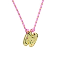 Colorful Letter N Pendant with Multicolored Zircons and Woven Cord Necklace - Letter N (Gold N-Pendant) / Gold