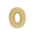 Golden cubic zirconia letter O charm with sparkling stones for DIY bracelet jewelry - Gold Letter O