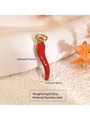 Red chili pepper pendant in gold finish stainless steel for DIY necklace making - Red Chili Shape