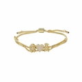 Gouden box-ketting armband met zirkonia bedels van meisje, hart en jongen met bolo sluiting - Meisje en Jongen - Goud