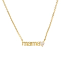 Collar con colgante de corazón mama chapado en oro de 18k con piedra de circón - Estilo Mama Zirconia (FN231101) / Dorado