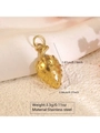 Chic gold-plated stainless steel strawberry pendant charm with textured finish - Strawberry Shape
