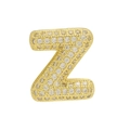Sparkling gold zircon pavé letter Z charm for DIY personalized name bracelets - Gold Letter Z