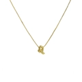 Polished 18k gold plated box chain necklace with a Leo zodiac sign pendant on white background - Leo
